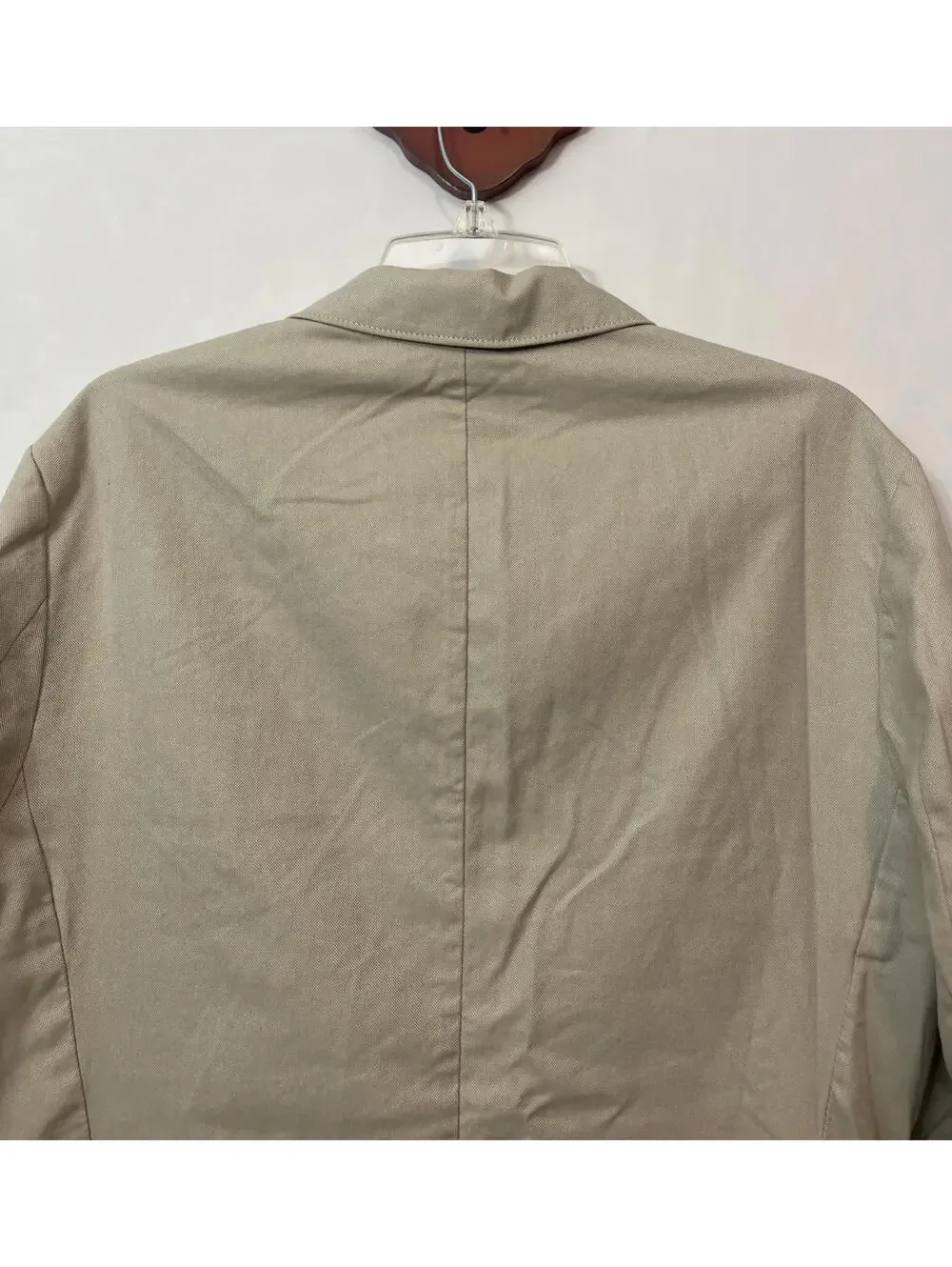 Express Mens Small Beige Cotton 2-Button Pleated Lined Pocketed Sport Coat! A4